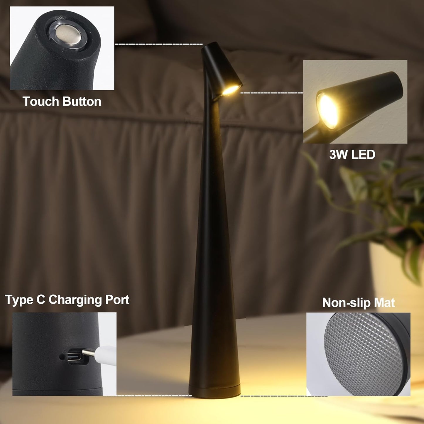 LuminaTouch™ - Rechargeable Touch Control Lamp